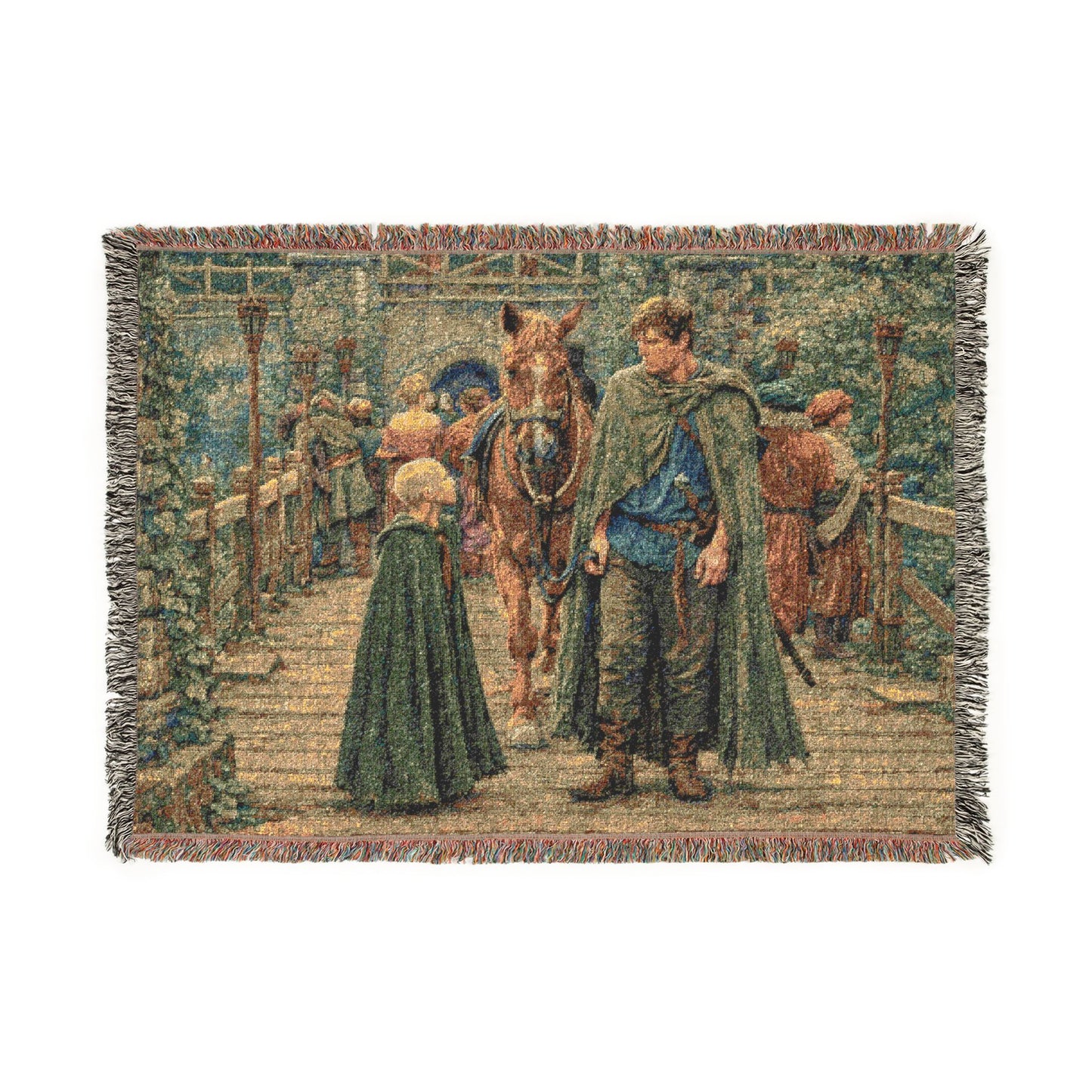 A Squire and his Knight - Woven Tapestry Blanket